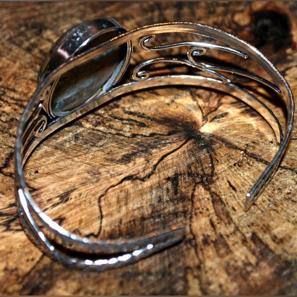 Adjustable One Size Rain Forest Ryolite Cuff Bracelet - Picture 3 of 4